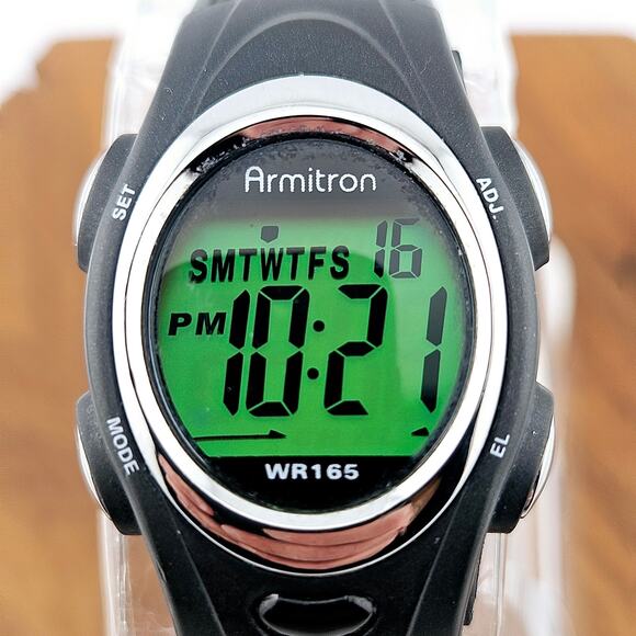 Armitron WR165 Digital Watch Black Sporty Multifunction Running Stop Timer - Picture 2 of 7